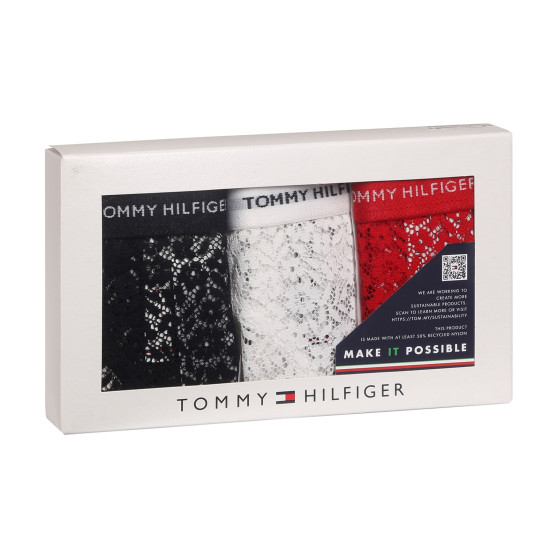 3PACK Дамски стрингове Tommy Hilfiger извънгабаритен multicolor (UW0UW04896 0X0)