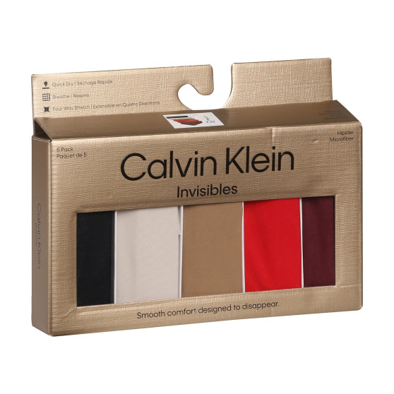 5PACK дамски бикини Calvin Klein безшевни многоцветни (QD5148E-HW1)