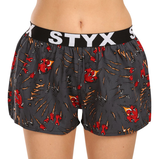 3PACK Дамски боксерки Styx изкуство спорт гума многоцветен (3T15245)