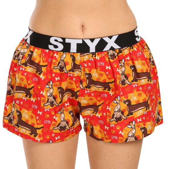 3PACK Дамски боксерки Styx изкуство спорт гума многоцветен (3T15245)