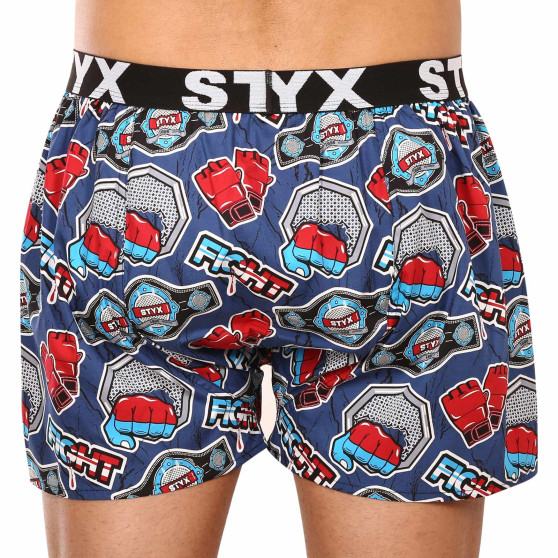 3PACK Мъжки боксерки Styx изкуство спорт гума многоцветен (3B15690)