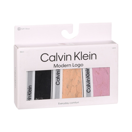 3PACK дамски бикини Calvin Klein извънгабаритен multicolour (QD5080E-GP9)