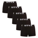 5PACK Мъжки боксерки Styx спортни еластични oversize черни (5R960)