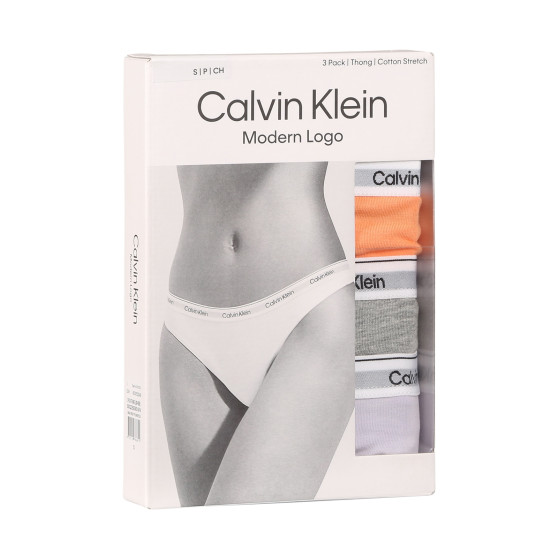 3PACK Дамски стрингове Calvin Klein многоцветен (QD5209E-NPA)