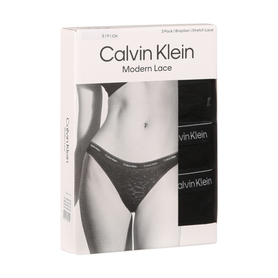 3PACK дамски бразилски бикини Calvin Klein черено (QD5225E-UB1)