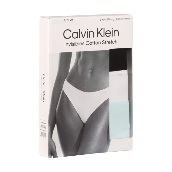 3PACK Дамски стрингове Calvin Klein многоцветен (QD5219E-NOY)