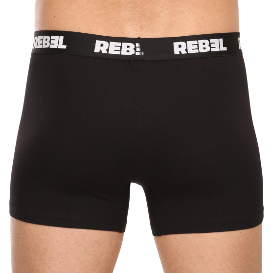 3PACK Мъжки боксерки Nedeto Rebel черено (3NBR001)