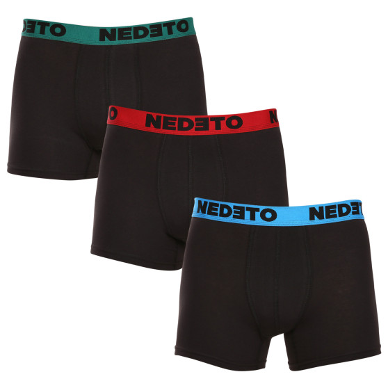 3PACK Мъжки боксерки Nedeto черено (3NB002)