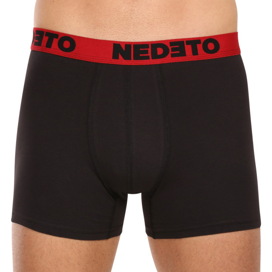 7PACK Мъжки боксерки Nedeto черено (7NB002b)