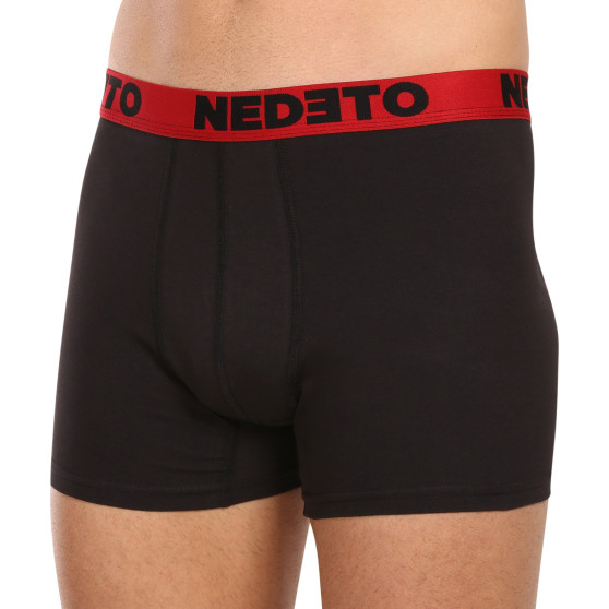 7PACK Мъжки боксерки Nedeto черено (7NB002b)