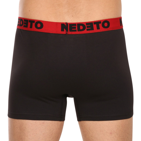 7PACK Мъжки боксерки Nedeto черено (7NB002b)