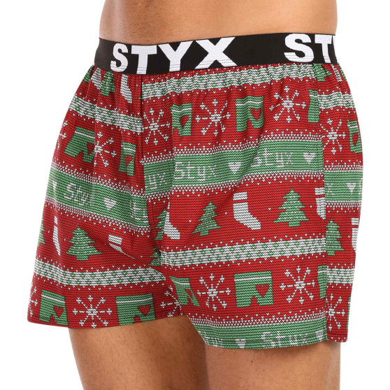 3PACK Мъжки боксерки Styx изкуство спорт гума многоцветен (3B16826)