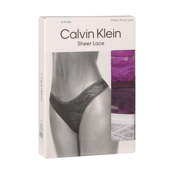 3PACK Дамски стрингове Calvin Klein многоцветен (QD5216E-NOW)