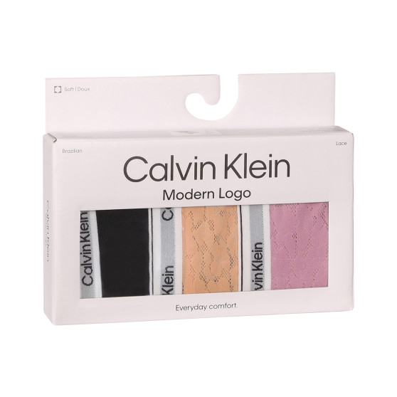 3PACK Бразилски бикини за жени Calvin Klein многоцветни (QD5068E-GP9)