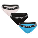 3PACK дамски бикини Styx спортни еластични многоцветни (3IK96019)