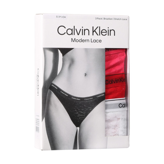 3PACK Бразилски бикини за жени Calvin Klein многоцветни (QD5225E-NPC)