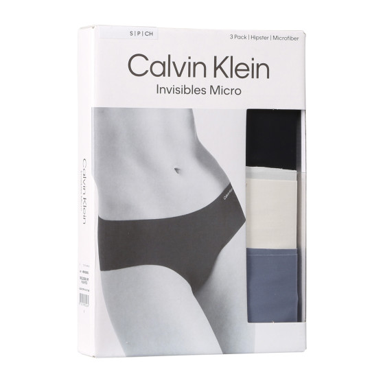 3PACK дамски бикини Calvin Klein безшевни многоцветни (QD3559E-NP0)