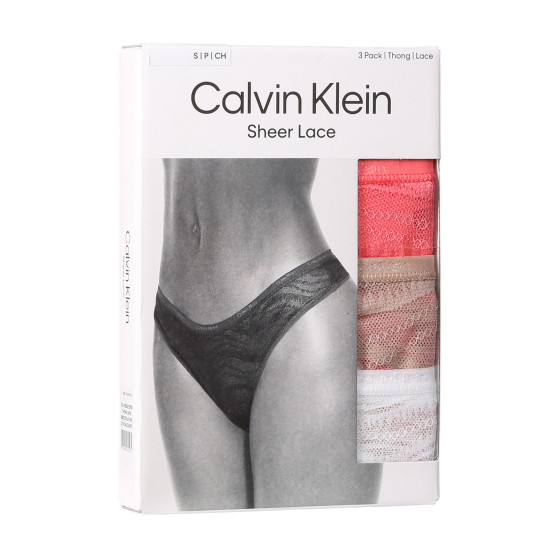 3PACK Дамски стрингове Calvin Klein многоцветен (QD5216E-NOX)