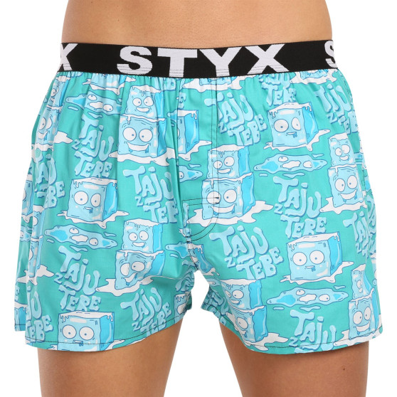 3PACK Мъжки боксерки Styx изкуство спорт гума многоцветен (3B16347)