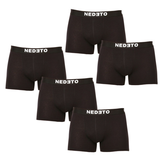 5PACK Мъжки боксерки Nedeto черено (5NDTB001-brand)