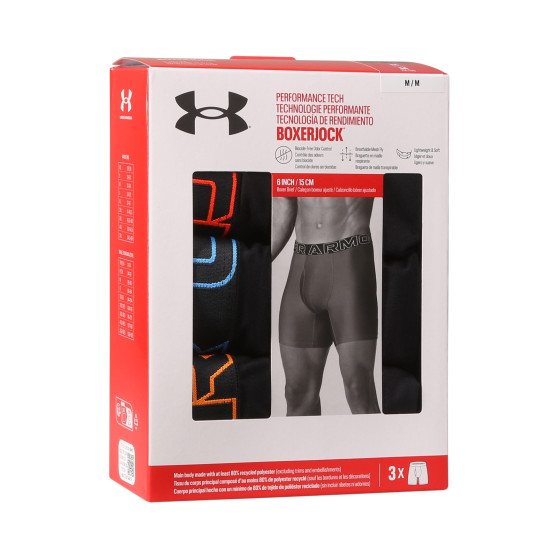 3PACK Мъжки боксерки Under Armour черено (1383878 002)