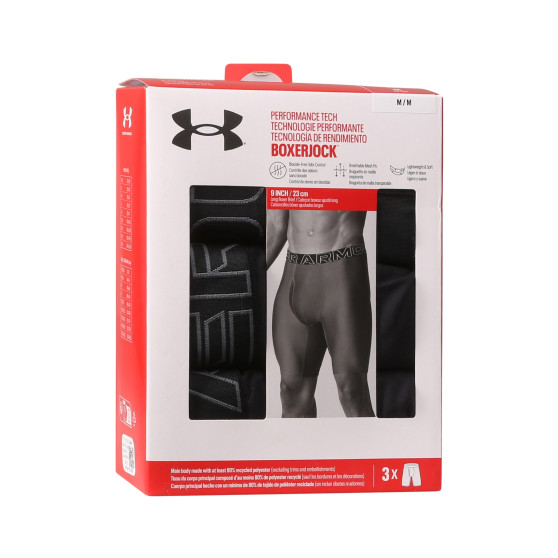 3PACK Мъжки боксерки Under Armour черено (1383880 001)