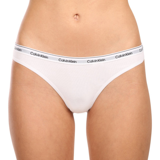 3PACK дамски стрингове Calvin Klein бяла (QD5209E-100)