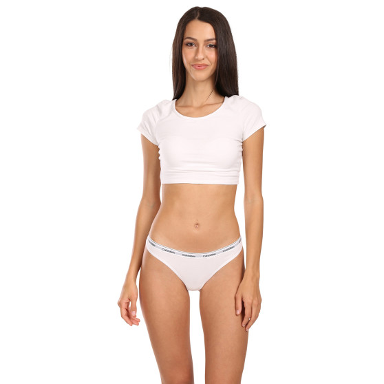 3PACK дамски стрингове Calvin Klein бяла (QD5209E-100)