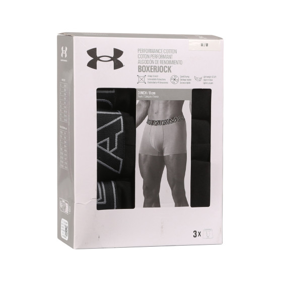 3PACK Мъжки боксерки Under Armour черено (1383891 001)