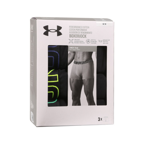 3PACK Мъжки боксерки Under Armour черено (1383891 002)