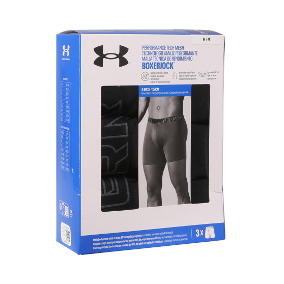 3PACK Мъжки боксерки Under Armour черено (1383884 001)