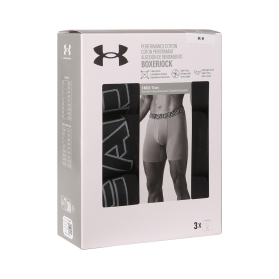 3PACK Мъжки боксерки Under Armour черено (1383889 001)