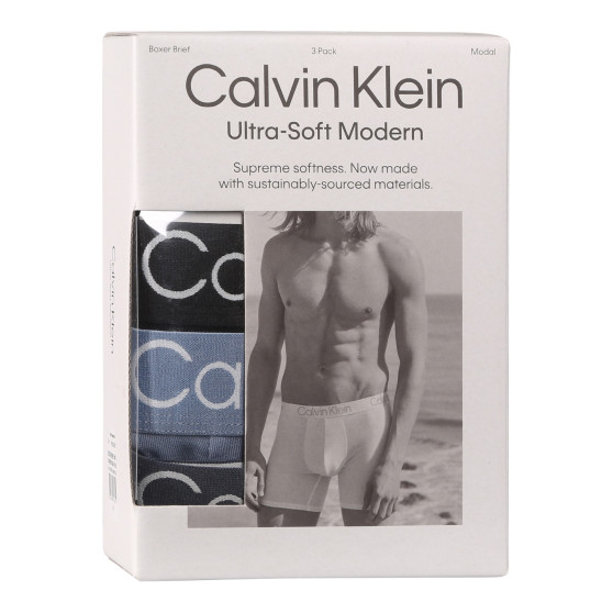 3PACK Мъжки боксерки Calvin Klein многоцветен (NB3188A-PU5)