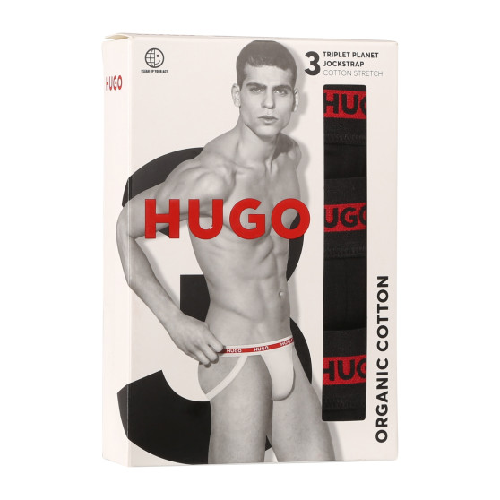 3PACK мъжки анцузи HUGO черено (50517882 001)