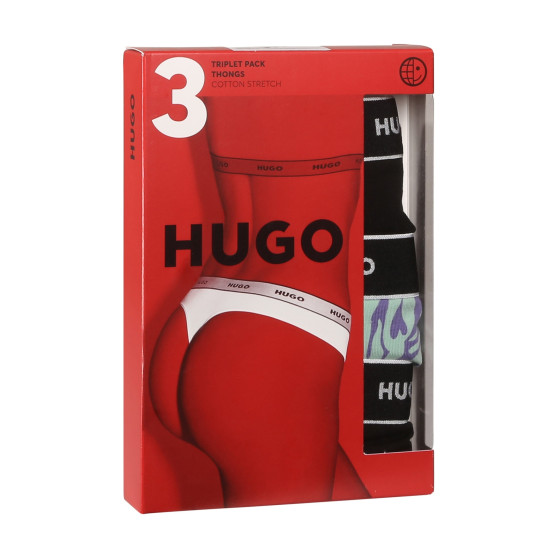 3PACK Дамски стрингове HUGO многоцветен (50495870 536)