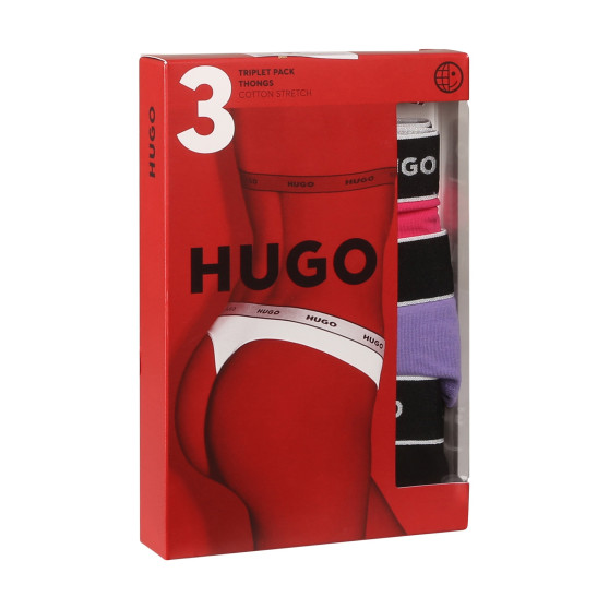 3PACK Дамски стрингове HUGO многоцветен (50480150 962)