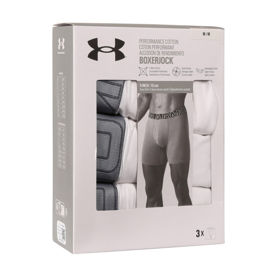 3PACK Мъжки боксерки Under Armour бяла (1383889 100)