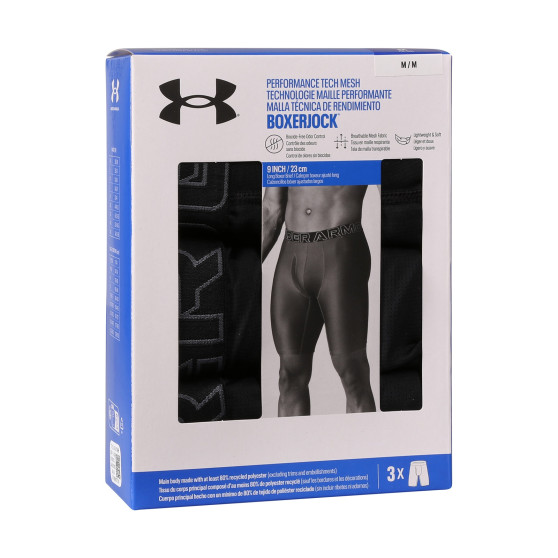 3PACK Мъжки боксерки Under Armour черено (1383886 001)