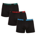 3PACK Мъжки боксерки Nedeto черено (3NB003b)