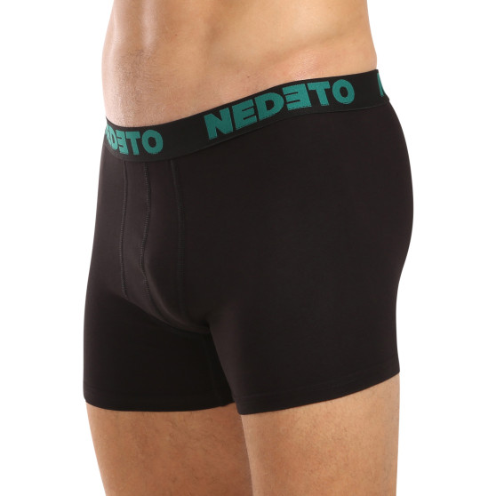 3PACK Мъжки боксерки Nedeto черено (3NB003b)