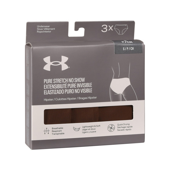 3PACK дамски бикини Under Armour brown (1383895 625)