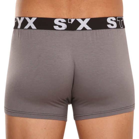 3PACK Мъжки боксерки Styx спортни еластични oversize тъмно сиви (R10636363)