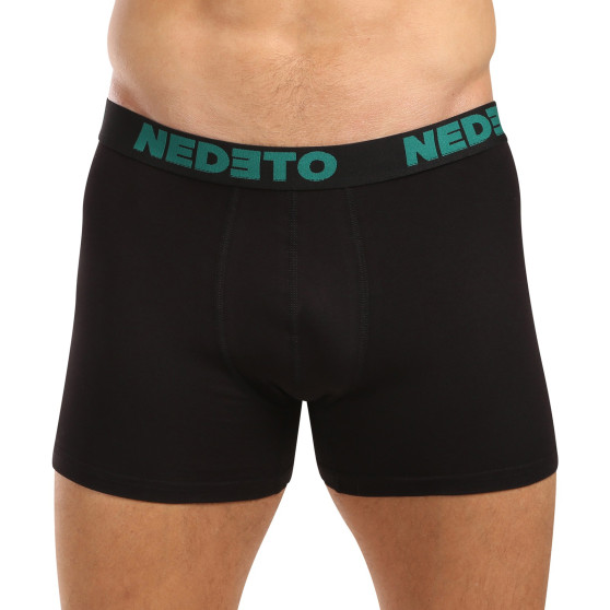 10PACK Мъжки боксерки Nedeto черено (10NB004b)