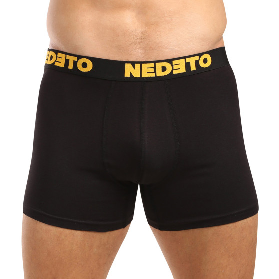 10PACK Мъжки боксерки Nedeto черено (10NB004b)