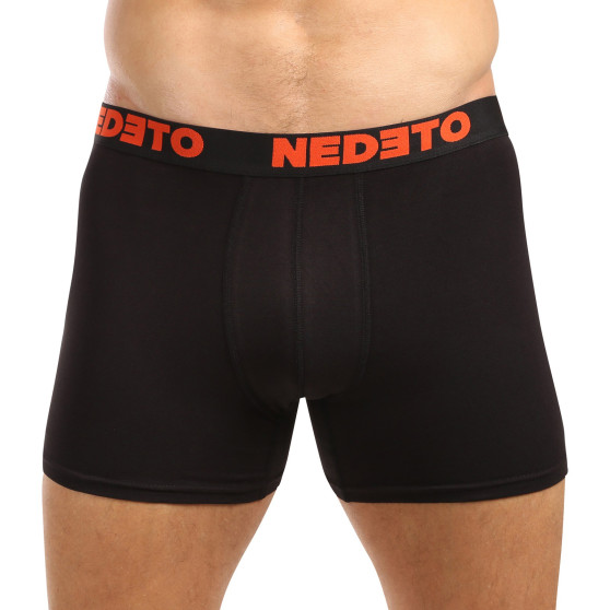 10PACK Мъжки боксерки Nedeto черено (10NB004b)