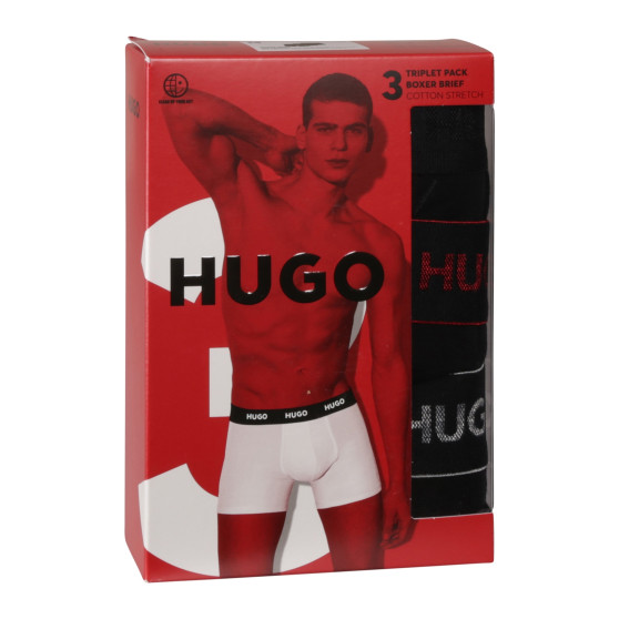 3PACK Мъжки боксерки HUGO черено (50517886 991)